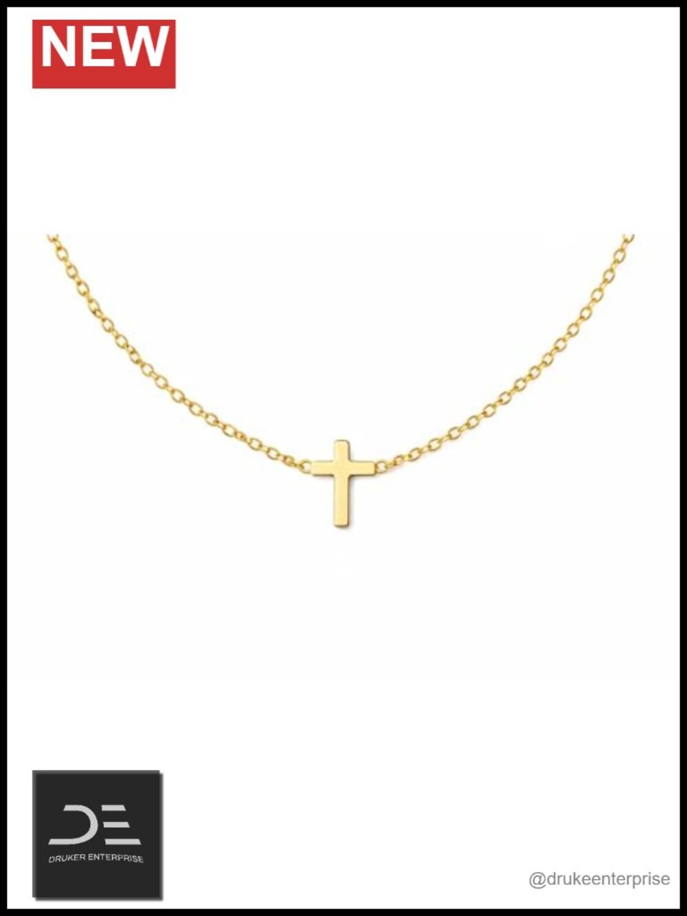 14k Gold Cross Necklace Dainty Pendant Women